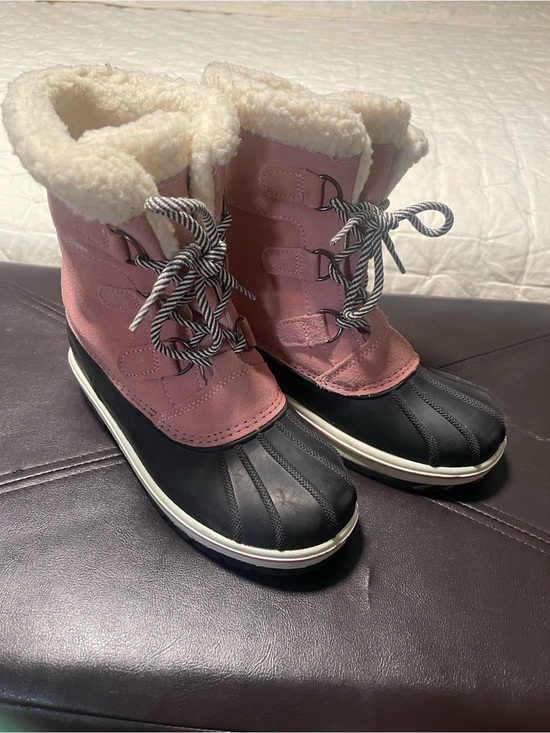 Target Other - Target Pink and Black Girls' Insulated Winter Rain Boots with Faux Fur Cuff